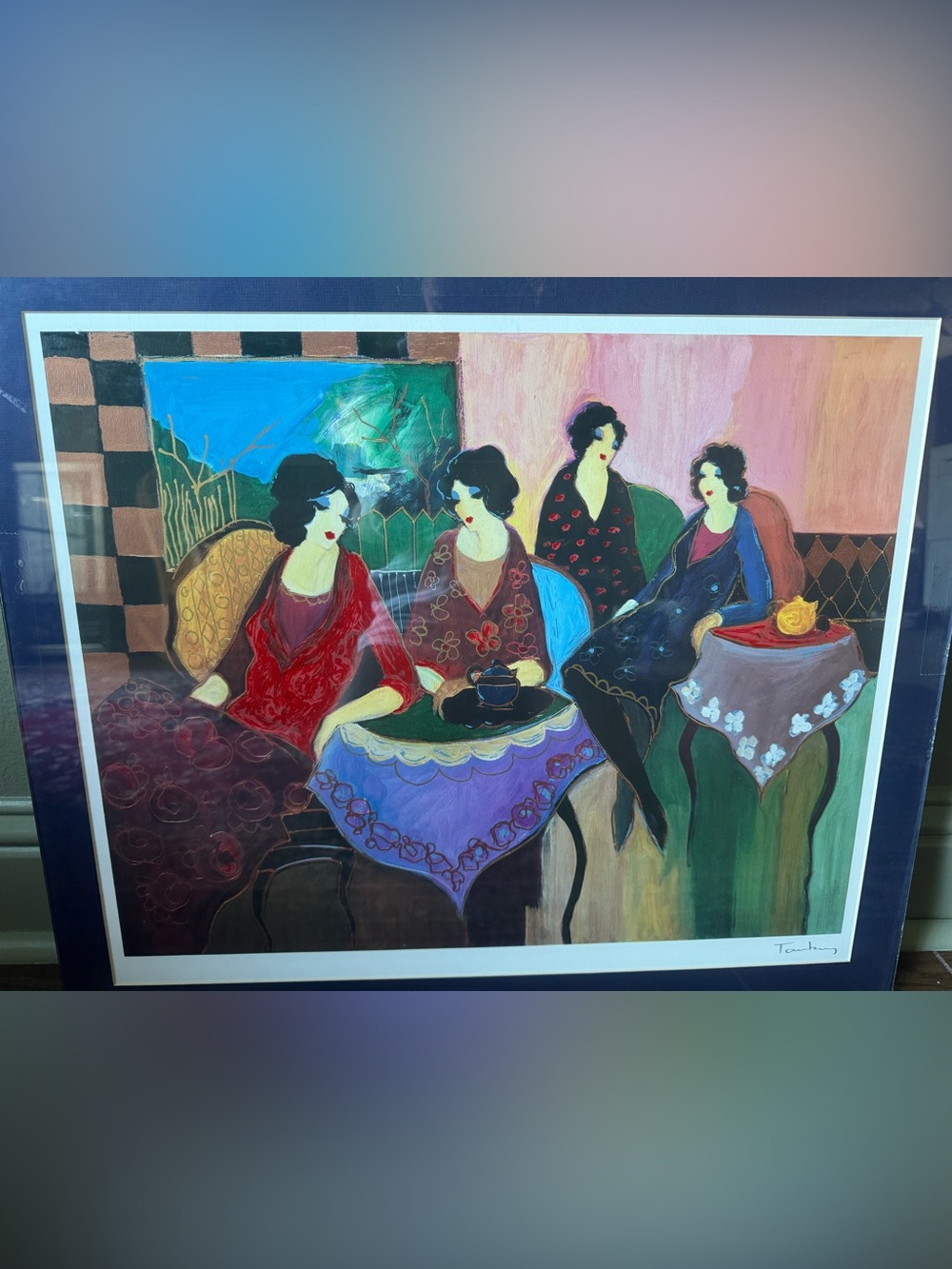 Itzchak Tarkay 2 by 2 Signed Matted & print.